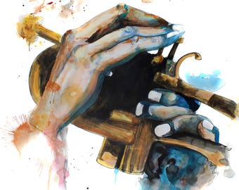 Trumpet Art Print - Jazz Poster - Miles Davis Art - Surreal Art