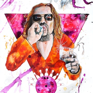 The Dude Artwork | The Big Lebowski Fan Art | The Dude Painting | The Big Lebowski Poster Art | &quot;El Duderino&quot; by Landon Fraker Art