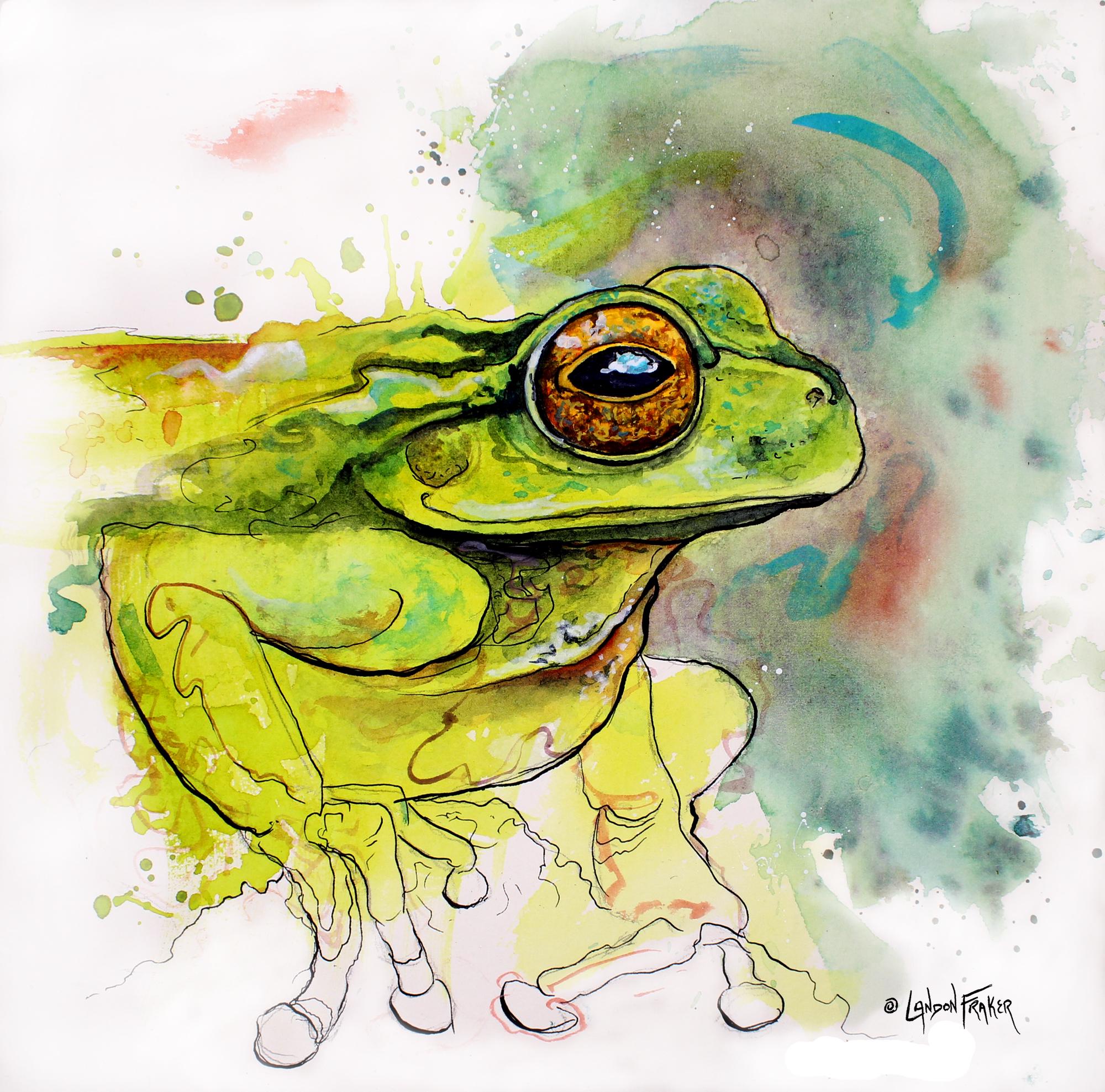 Frog Art - Gift for Frog Lovers - Frog Watercolor - Frog Wall Art