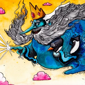 Ice King Adventure Time - Adventure Time Art - Adventure Time Gifts - Adventure Time Poster - &quot;Wiz Biz&quot; by Landon Fraker