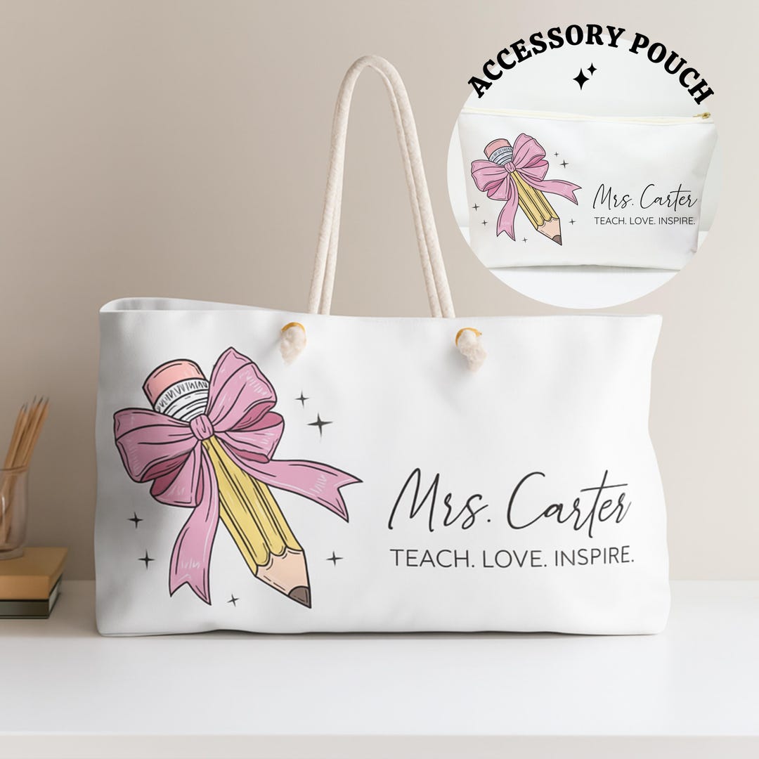 Teacher Tote Bag Custom Gift Teacher Appreciation Personalized Back to ...