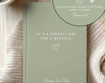 Diario de oración para la FIV, regalo personalizado para la infertilidad, cuaderno con versículos bíblicos, notas del viaje de la FIV, regalo de fe para futuras mamás, versículo bíblico inspirador personalizado