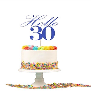 Adorno para tarta de 30 años con purpurina, ideal como regalo de cumpleaños o aniversario, dorado, plateado o multicolor.