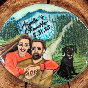 Custom Hand Painted Anniversary or Engagement Rock, Engagement or Anniversary Gift, Painted Stone, Personalized Rock Art, Unique Stone Art.
