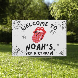 Rock & Roll Birthday Party Yard Sign, Rocker Birthday Rock Star Party Welcome Sign, Rock N Roll, Punk Rock, R8