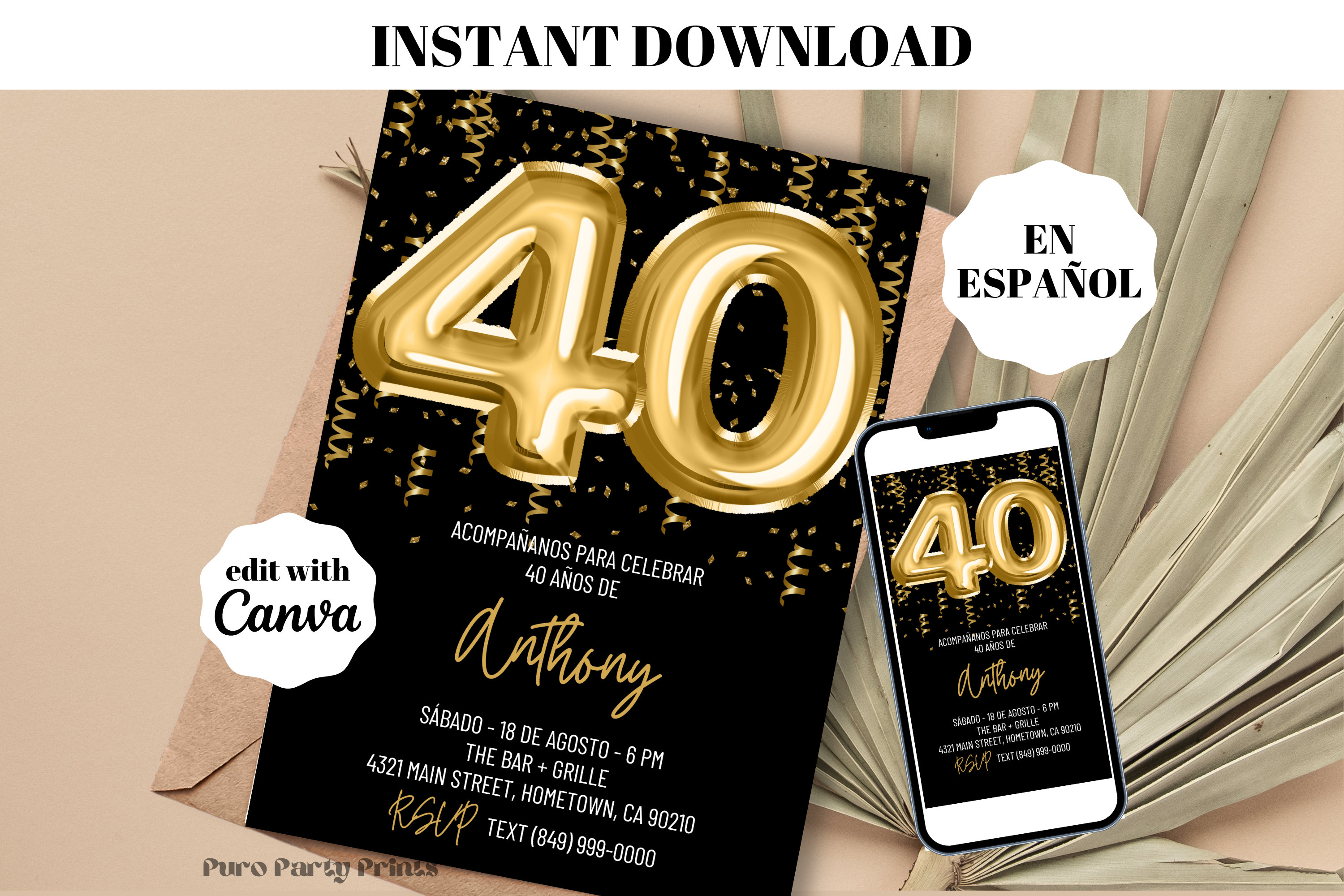 instant-gold-balloons-40th-birthday-invitation-spanish-digital