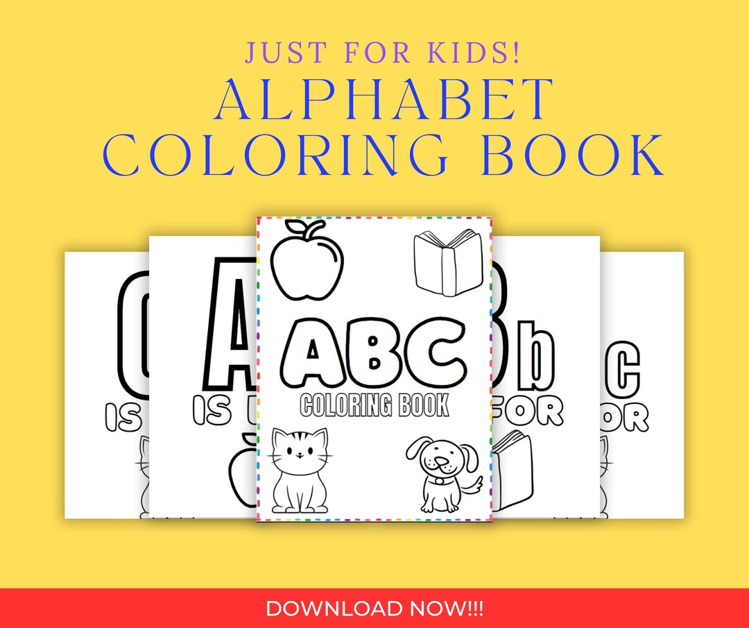 Kids Alphabet Coloring Book - Etsy