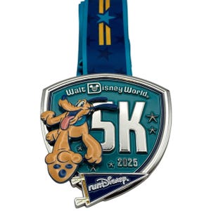 Run Disney Medal Ribbon 2025 5K Full Size Slider Pluto Marathon Weekend New