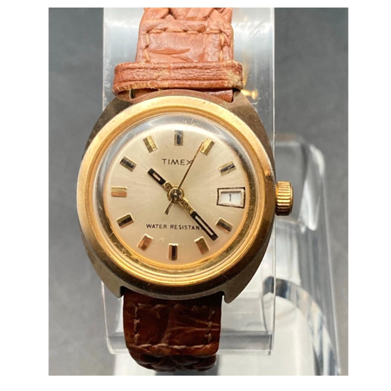 Timex Vintage Ladies Analong Wind Up Watch Western 1970s Timex Gold Tone Mechanical Ladies Watch • Speidel Gold  main image 2