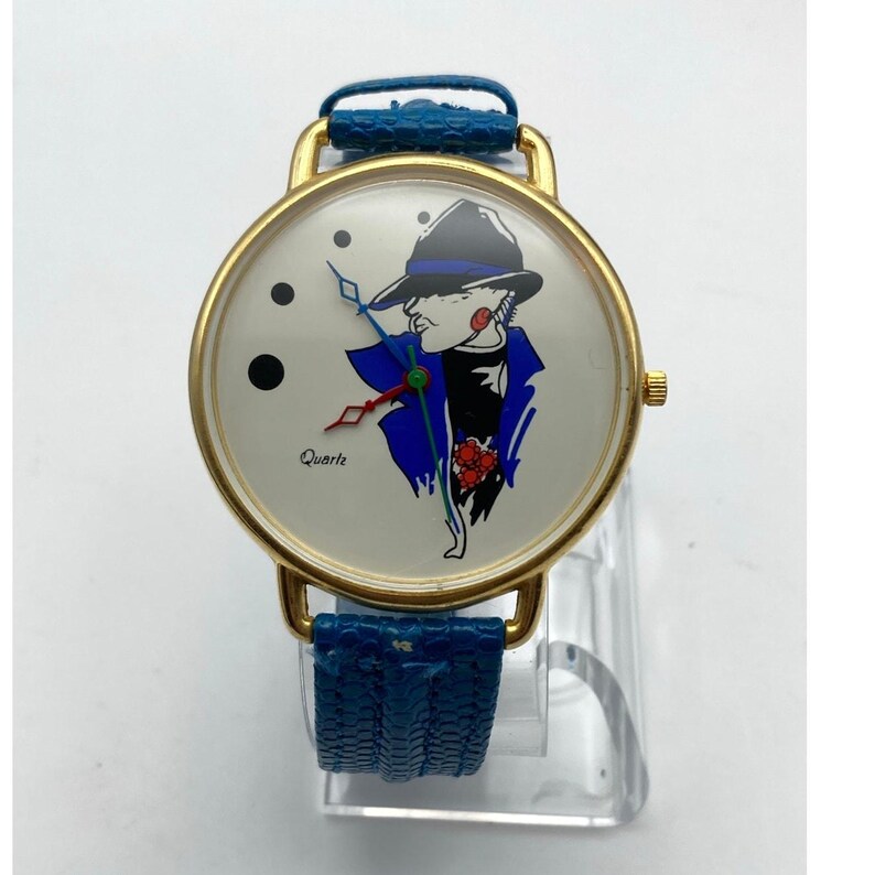 Unique Art Illustrated Vintage Women's Watch 44mm - New Battery Adjustable image 3
