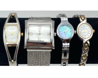 Womens Four Watch Lot Size 6" Wrist - New Batteries Anne Klein Timex NYC&C Rumor