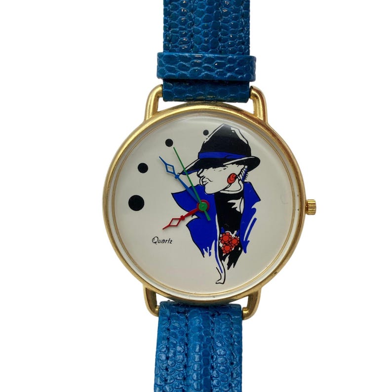Unique Art Illustrated Vintage Women's Watch 44mm - New Battery Adjustable image 1