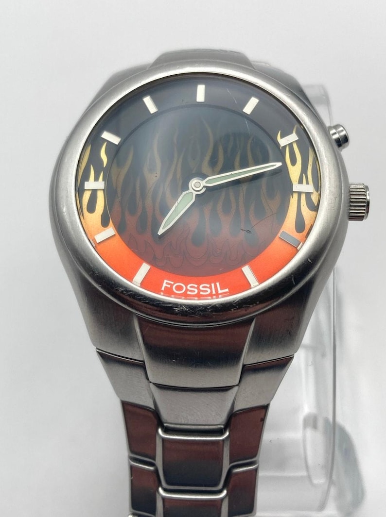 Fossil Big Tic Flame Animation JR-8115 Men's Watch 39mm - New Batteries Works image 8