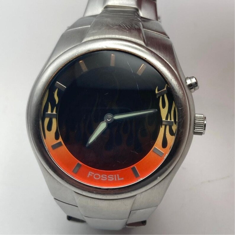 Fossil Big Tic Flame Animation JR-8115 Men's Watch 39mm - New Batteries Works image 4