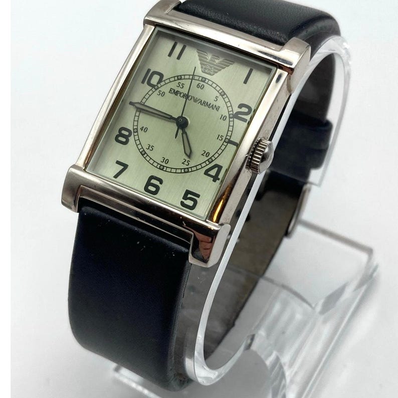 Emporio Armani AR-0211 Men's Military Tank Style Watch 26mm - New Battery WR image 3