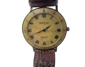 VTG Relic Stone Like Mens Womens Watch 36mm - Fresh Battery -Adjustable ZR 43200