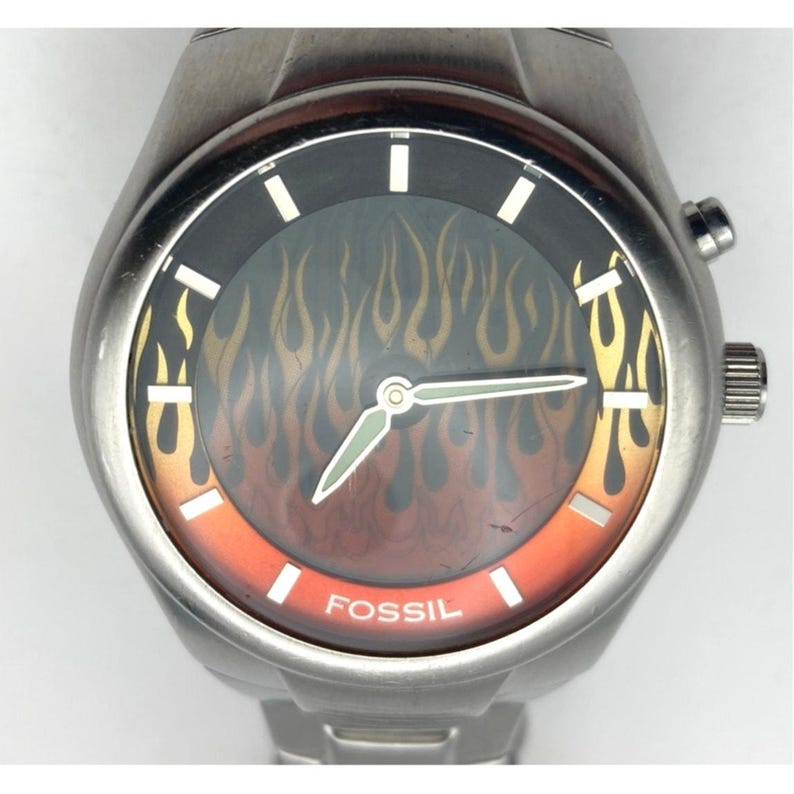 Fossil Big Tic Flame Animation JR-8115 Men's Watch 39mm - New Batteries Works image 2