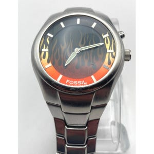Fossil Big Tic Flame Animation JR-8115 Men's Watch 39mm - New Batteries Works image 1