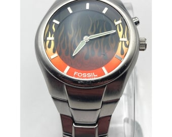 Fossil Big Tic Flame Animation JR-8115 Men's Watch 39mm - New Batteries Works