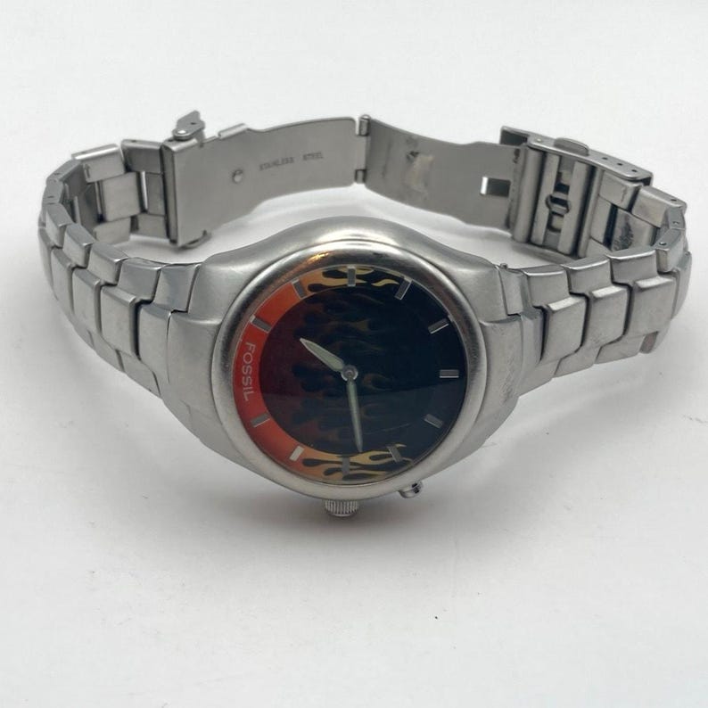 Fossil Big Tic Flame Animation JR-8115 Men's Watch 39mm - New Batteries Works image 3