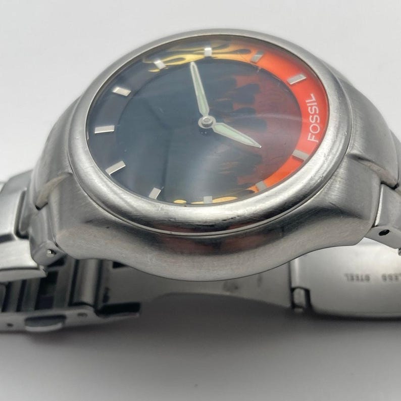 Fossil Big Tic Flame Animation JR-8115 Men's Watch 39mm - New Batteries Works image 5