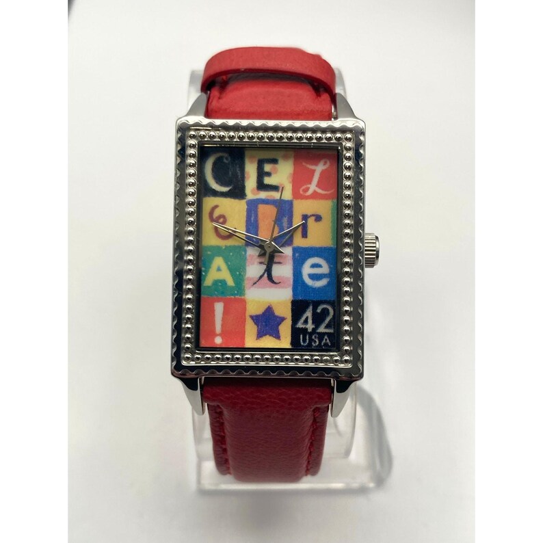 Arjang and Company Postage Stamp Women's Watch - Fresh Battery - Adjustable WR image 5