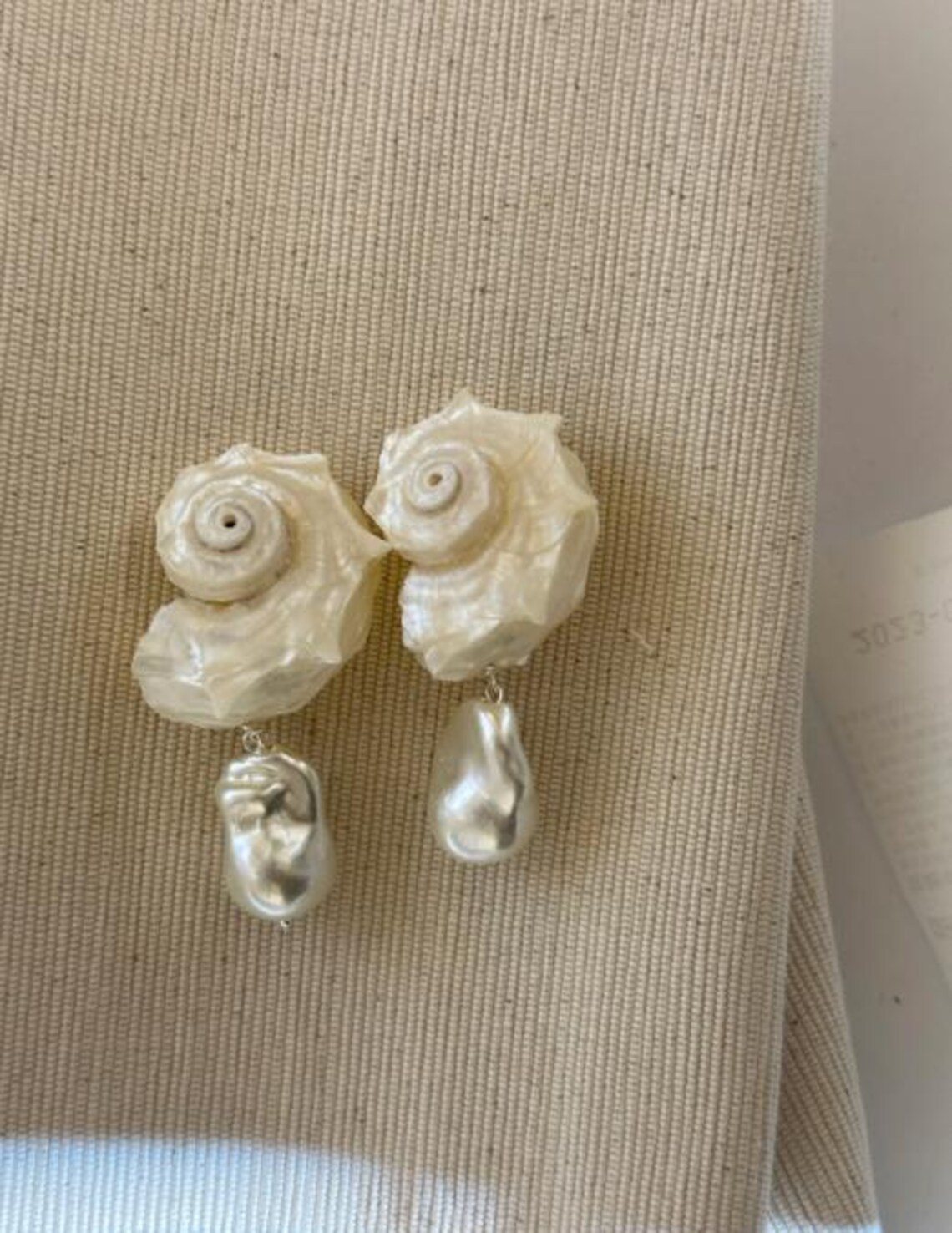 Handcrafted White Conch Shell Earrings With Pearl Pendants,natural ...