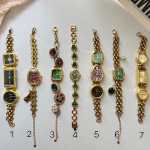Orologio da polso da donna personalizzato fatto a mano, orologio con bracciale punk, elegante orologio in oro, orologio con quadrante colorato Y2K, orologio personalizzato, grazioso orologio da regalo