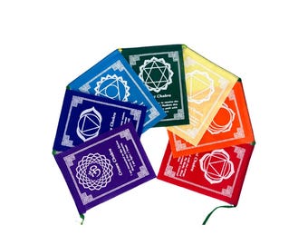 Small Set of 7 Chakra Prayer Flags