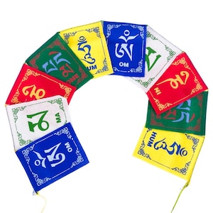 Small Set of 10 Om Mantra Flags