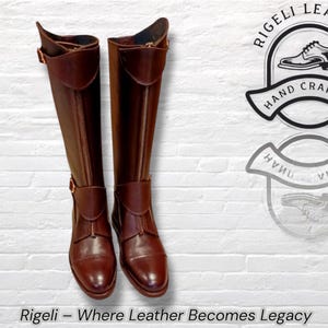 Handmade Men’s Tall Leather Riding Boots – Brown & Black Custom Equestrian Boots