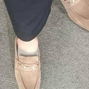 Handmade Suede Loafers: Men's Slip-On Shoes with Horsebit Detail image 6