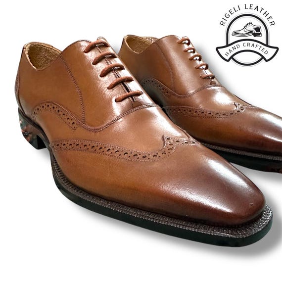 Oxford shoes men wing tip welt genuine leather. Oxford | Shoes | Oxford Shoes Men Wing Tip Welt Genuine  main image 2