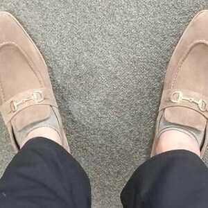 Handmade Suede Loafers: Men's Slip-On Shoes with Horsebit Detail image 5