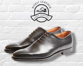 Handmade Black Calf Leather Oxford Shoes – Goodyear Welted Dress Shoes