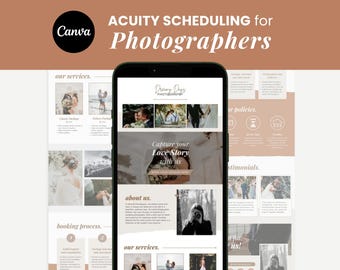 Photographer Acuity Scheduling Template for Photography Acuity Booking Template for Photographer Acuity DIY Booking Website for Acuity Canva