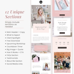 Chic, fully customizable Flodesk email sequence templates for female entrepreneurs, with pre-written structures and polished layouts that reflect your brand's feminine style.