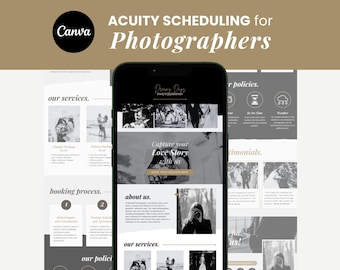 Photography Acuity Scheduling Template for Photographer Acuity Booking Template for Photography Acuity DIY Booking Canva Template for Acuity