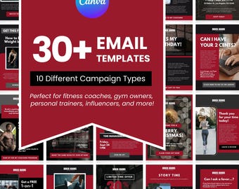 Email Marketing Template for Fitness Coach Email Template Canva for Personal Trainer Mailchimp Email Sequence for Gym Membership Newsletter