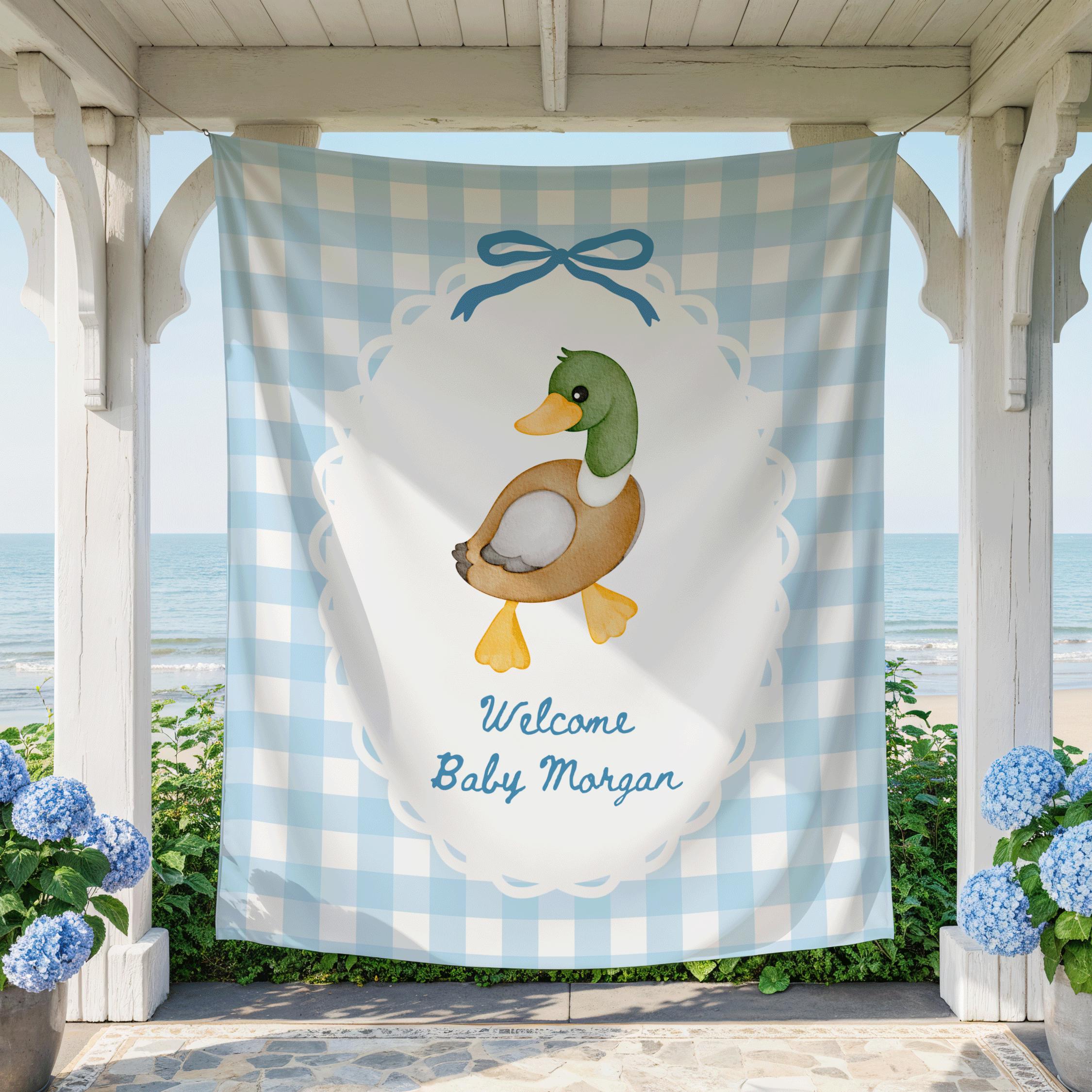 Mallard Duck Baby Announcement Banner, Custom Duck Lover Nursery Decor ...