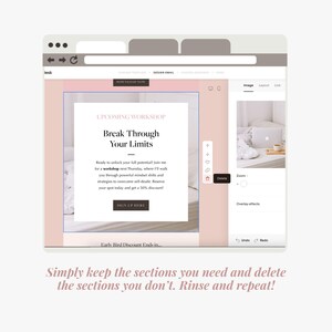 Flodesk email templates for course creators, consultants, and coaches, featuring professionally designed layouts and easy customization options to match your personal brand style.