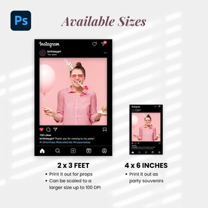 Instagram Photobooth Prop Template, Instagram Photo Booth Photoshop Template, Editable IG Prop ...