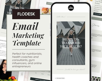 Flodesk Email Marketing Template for Health Coach Email Newsletter Template for Nutritionist Course Creator Email Sequence Fitness Coach