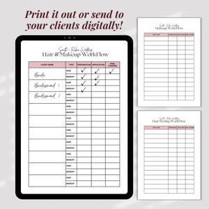 Wedding Hair and Makeup Timeline Template, Glam Team Hair Styling ...