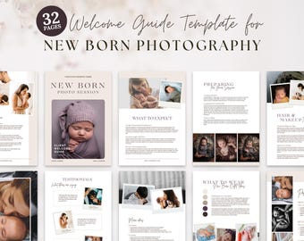 New Born Photography Welcome Guide Template Canva, Pre-written Baby Photoshoot Style Guide, Infant Photographer Photo Session Pricing List