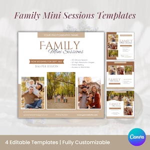 Mini Sessions Template Family Photography Minis Template for Instagram Post for Family Photo Shoot Canva Template for Photographer Marketing