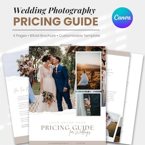 Wedding Photography Pricing Guide Template, Photographer Price List Canva Template, Event Photography Pricelist Editable Proposal Brochure