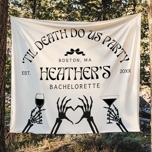 Til Death Do Us Party Bridal Shower Banner, Custom Goth Bridal Shower Tapestry