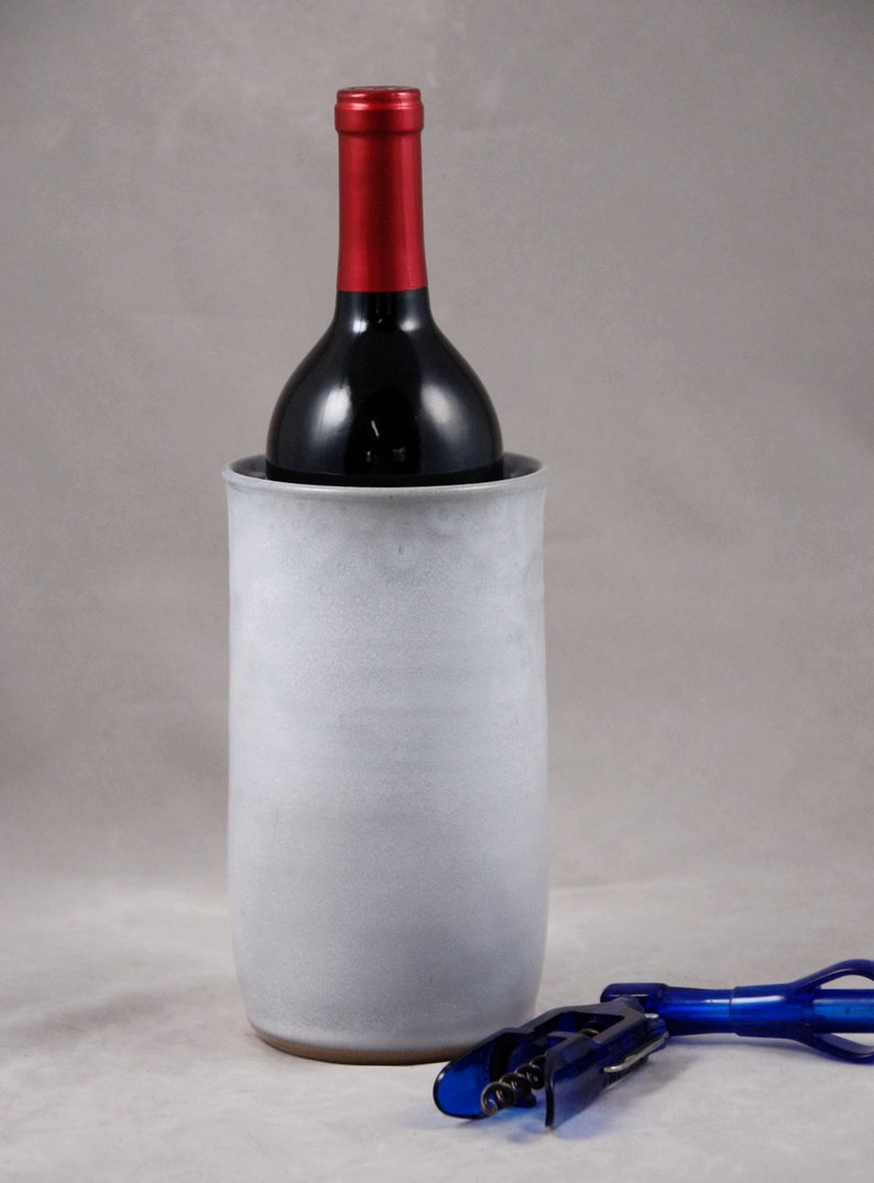 Wine Chiller Stoneware Pottery in White Gifts for Wine Lovers Etsy