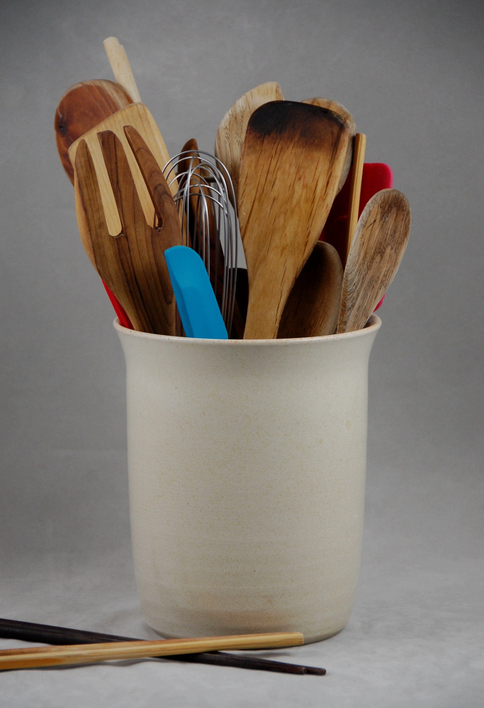 Utensil Jar in Pale Yellow Kitchen Spoon Holder Large Jar Etsy